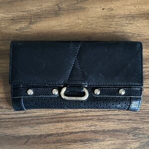 Jimmy Choo Vintage Black Wallet with Gold Hardware